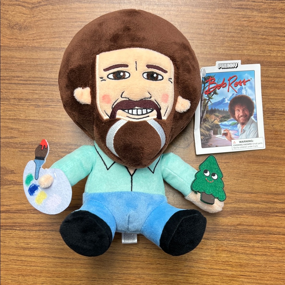 Bob Ross plush toy. Happy little trees. NWT